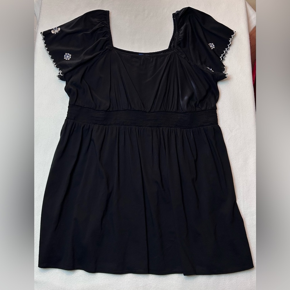 Old Navy Black Flutter Sleeve Dress